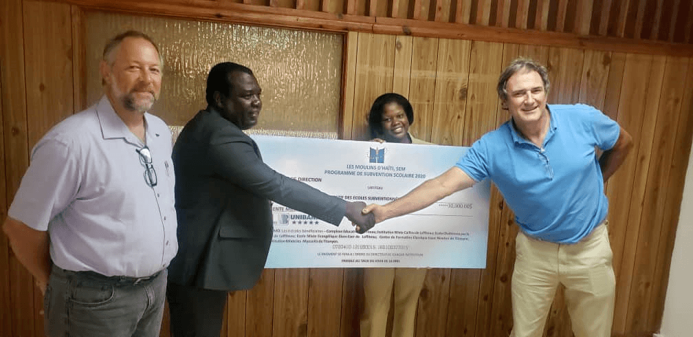 Les Moulins d’Haiti’s donation will help approximately 500 local children.